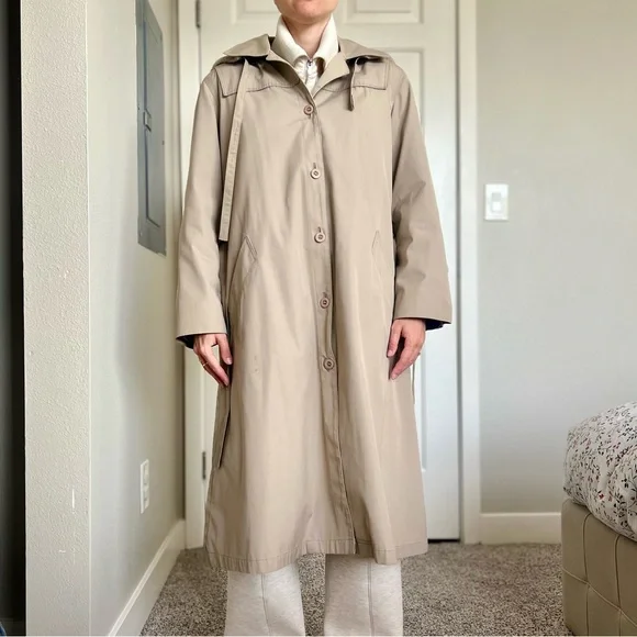 Vintage London Fog Mac Trench Coat - Size 14P - Old Money Light Academia Preppy - Picture 2 of 11